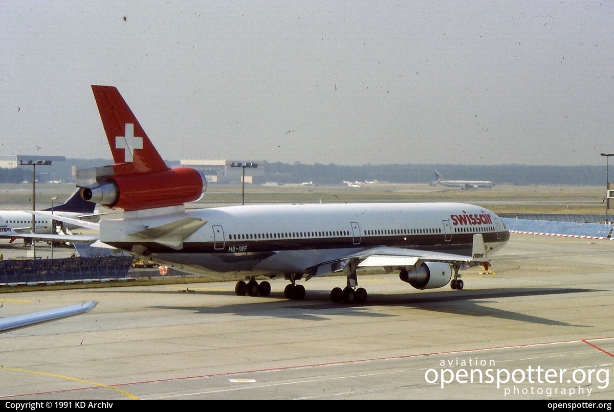 HB-IWF - Swiss McDonnell Douglas MD-11-P at Frankfurt International Airport (FRA/EDDF) taken by KD Archiv | openspotter.org | ID: 61927