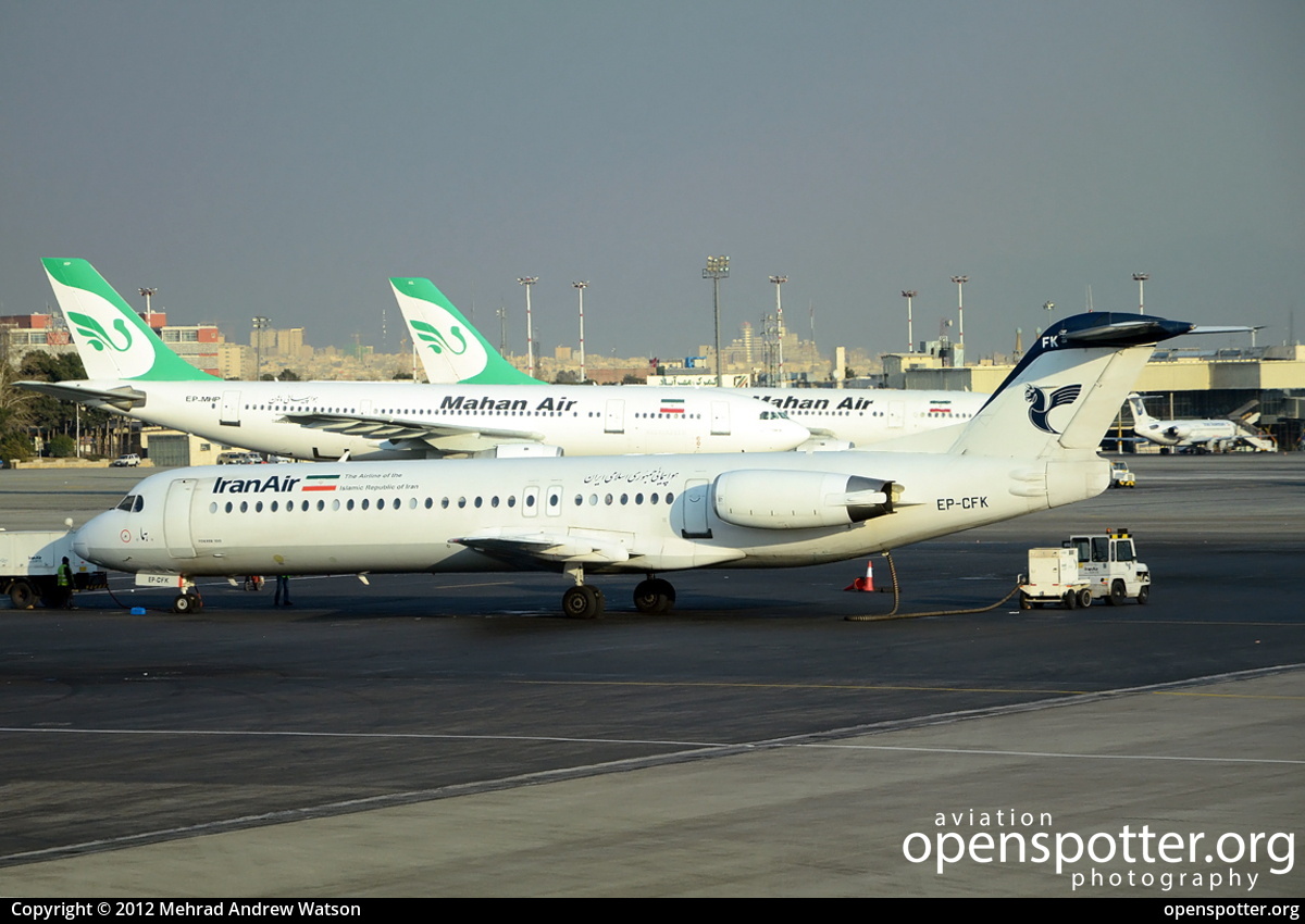 EP-CFK - Iran Air Fokker F100 at Mehrabad International Airport (THR/OIII) taken by Mehrad Andrew Watson | openspotter.org | ID: 4602