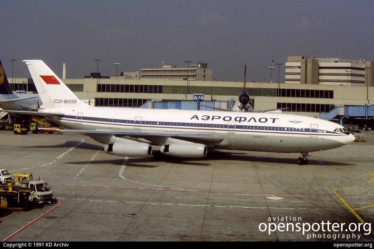 CCCP-86059 - Aeroflot Russian Airlines Ilyushin Il-86 at Frankfurt International Airport (FRA/EDDF) taken by KD Archiv | openspotter.org | ID: 61085
