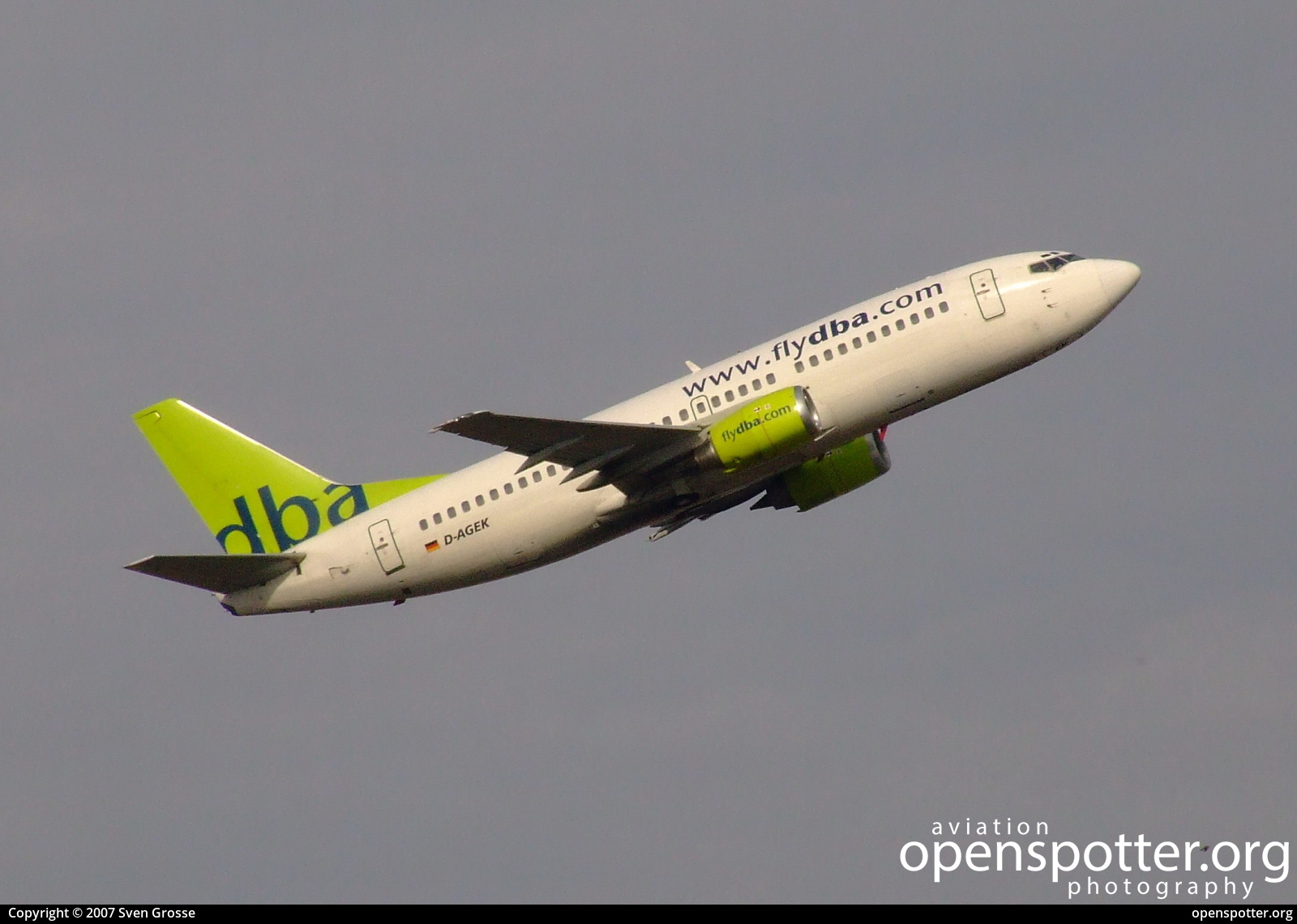 D-AGEK - dba Boeing 737-3M8 at Berlin-Tegel Airport (TXL/EDDT) taken by Sven Grosse | openspotter.org | ID: 47473