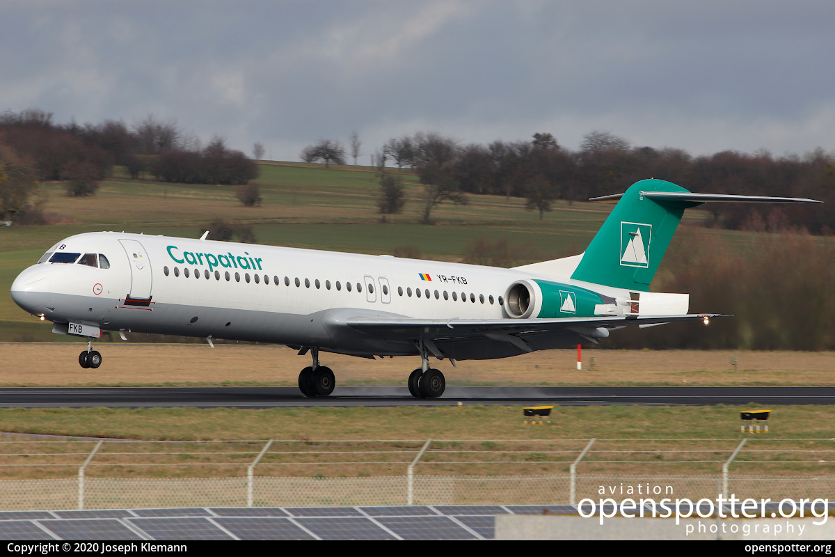YR-FKB - Carpatair Fokker F100 at Saarbrücken Airport (SCN/EDDR) taken by Joseph Klemann | openspotter.org | ID: 67418