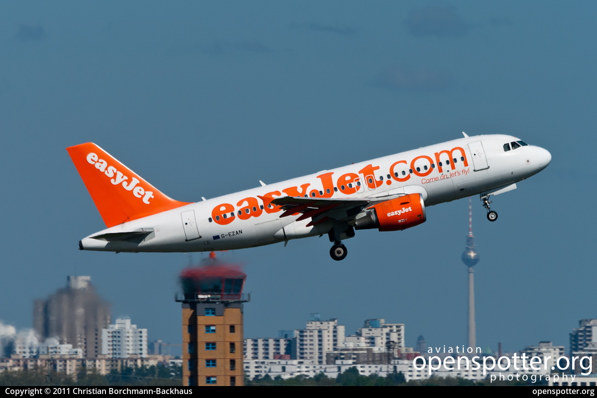 G-EZAN - easyJet Airbus A319-111 at Berlin-Schönefeld International Airport (SXF/EDDB) taken by Christian Borchmann-Backhaus | openspotter.org | ID: 1023