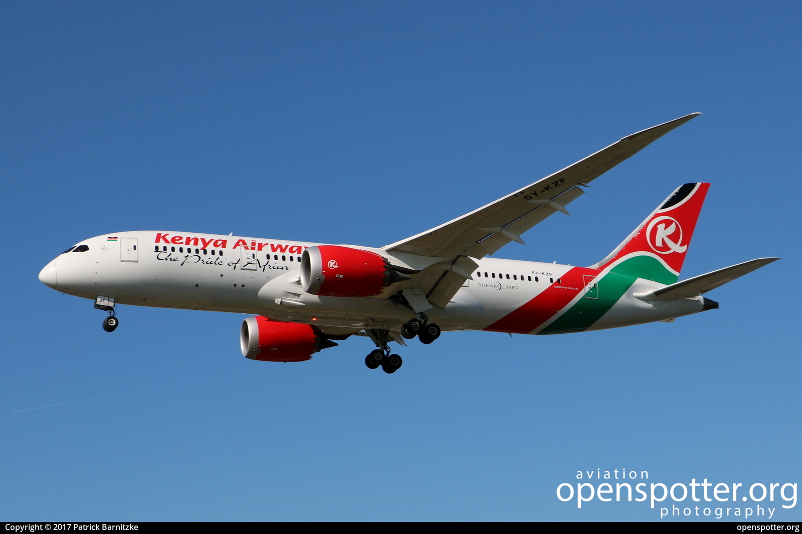 5Y-KZF - Kenya Airways Boeing 787-8 Dreamliner at London Heathrow Airport (LHR/EGLL) taken by Patrick Barnitzke | openspotter.org | ID: 42441