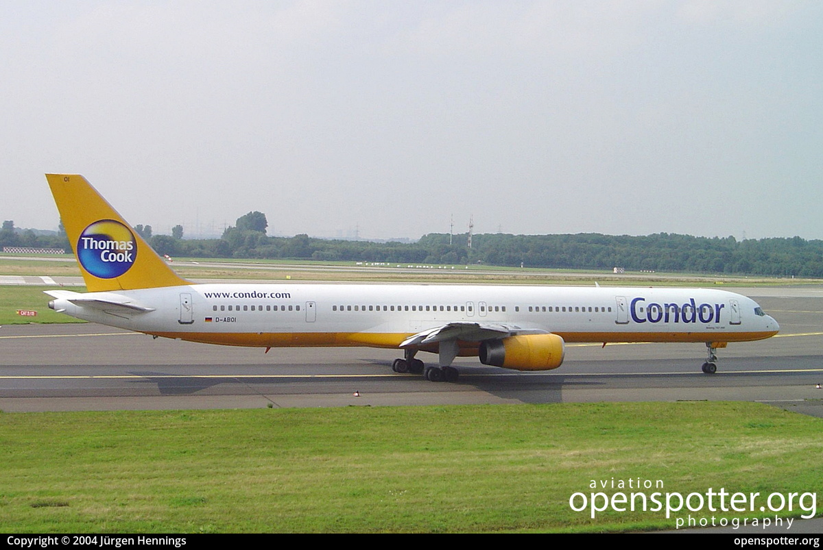 D-ABOI - Condor Boeing 757-330(WL) at Düsseldorf International Airport (DUS/EDDL) taken by Jürgen Hennings | openspotter.org | ID: 33478