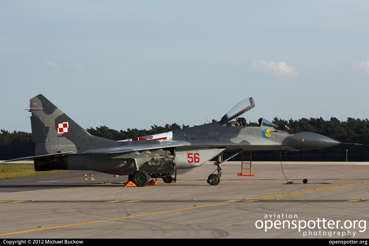 56 - Polish Air Force Mikoyan-Gurevich MiG-29A (9-12A) Fulcrum at Berlin-Schönefeld International Airport (SXF/EDDB) taken by Michael Buckow | openspotter.org | ID: 15820