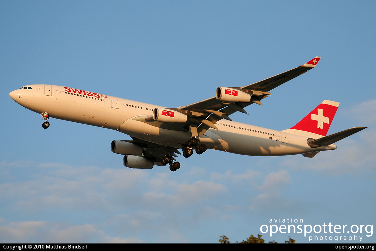 HB-JMK - Swiss Airbus A340-313X at Miami International Airport (MIA/KMIA) taken by Matthias Bindseil | openspotter.org | ID: 8129