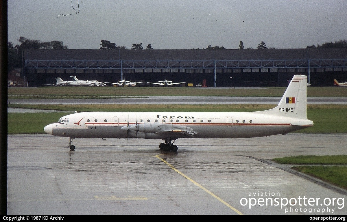 YR-IME - Tarom Ilyushin Il-18V at Manchester Airport (MAN/EGCC) taken by KD Archiv | openspotter.org | ID: 61882