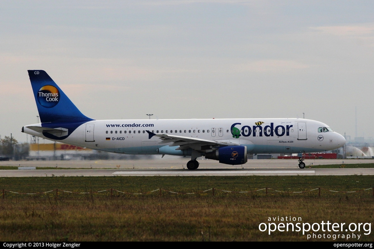 D-AICD - Condor Airbus A320-212 at Leipzig/Halle Airport (LEJ/EDDP) taken by Holger Zengler | openspotter.org | ID: 10293