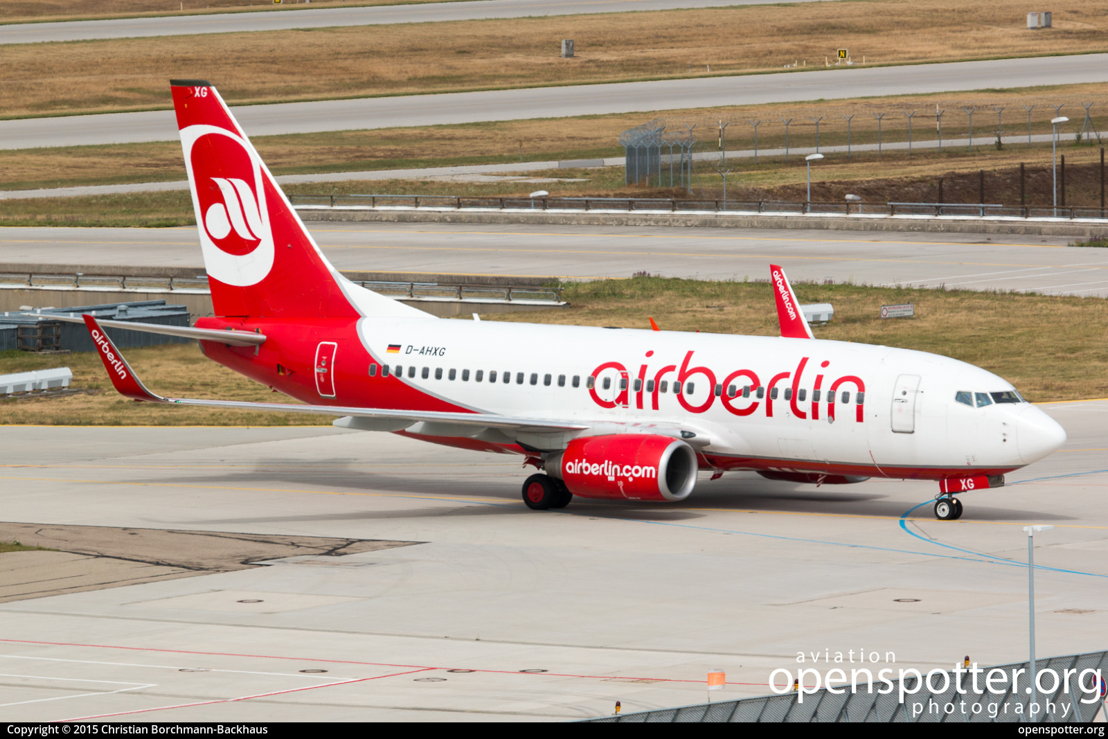 D-AHXG - Air Berlin Boeing 737-7K5(WL) at Franz Josef Strauss International Airport (MUC/EDDM) taken by Christian Borchmann-Backhaus | openspotter.org | ID: 50081