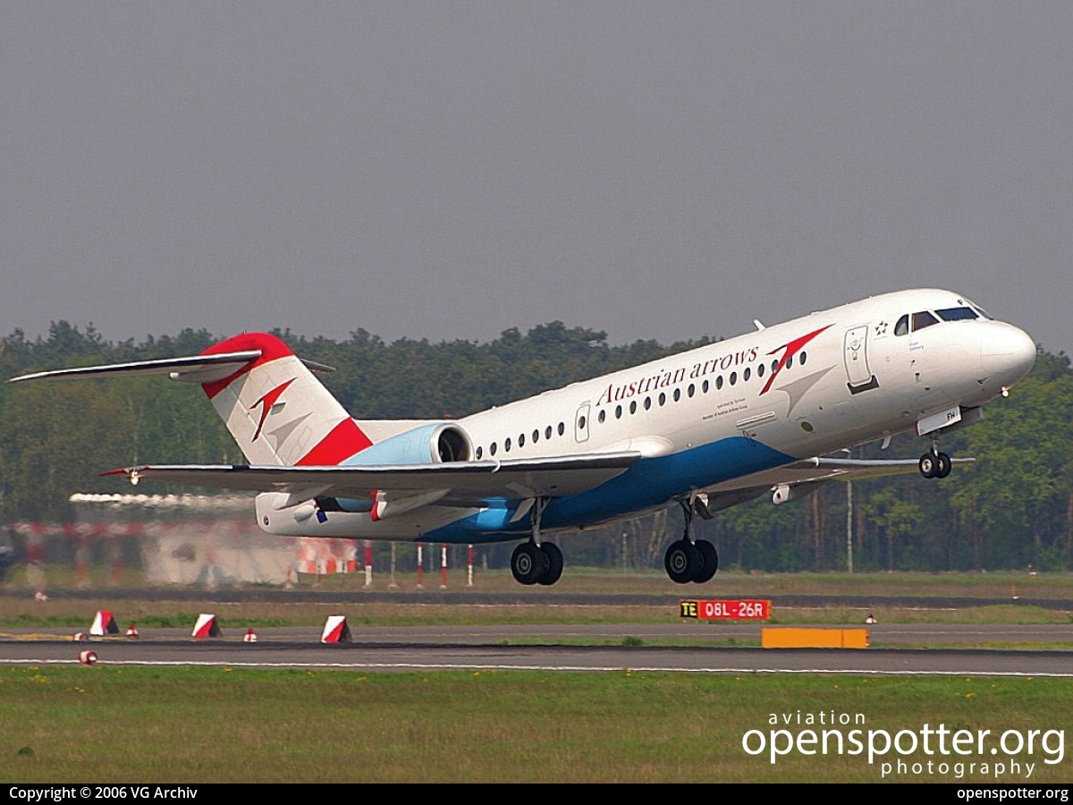 OE-LFH - Austrian Arrows Fokker F70 at Berlin-Tegel Airport (TXL/EDDT) taken by VG Archiv | openspotter.org | ID: 69208
