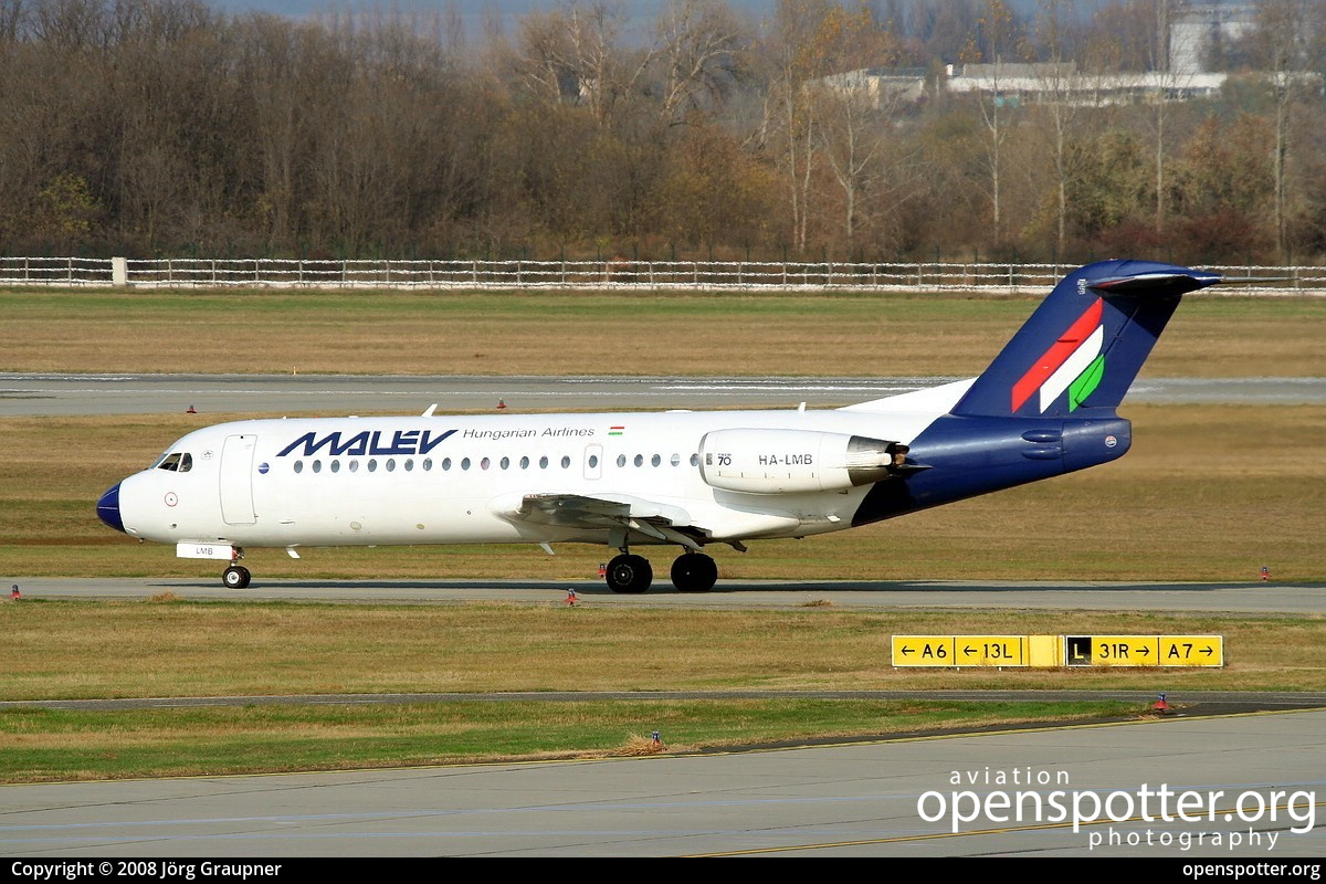 HA-LMB - Malév Hungarian Airlines Fokker F70 at Budapest Ferihegy International Airport (BUD/LHBP) taken by Jörg Graupner | openspotter.org | ID: 5615