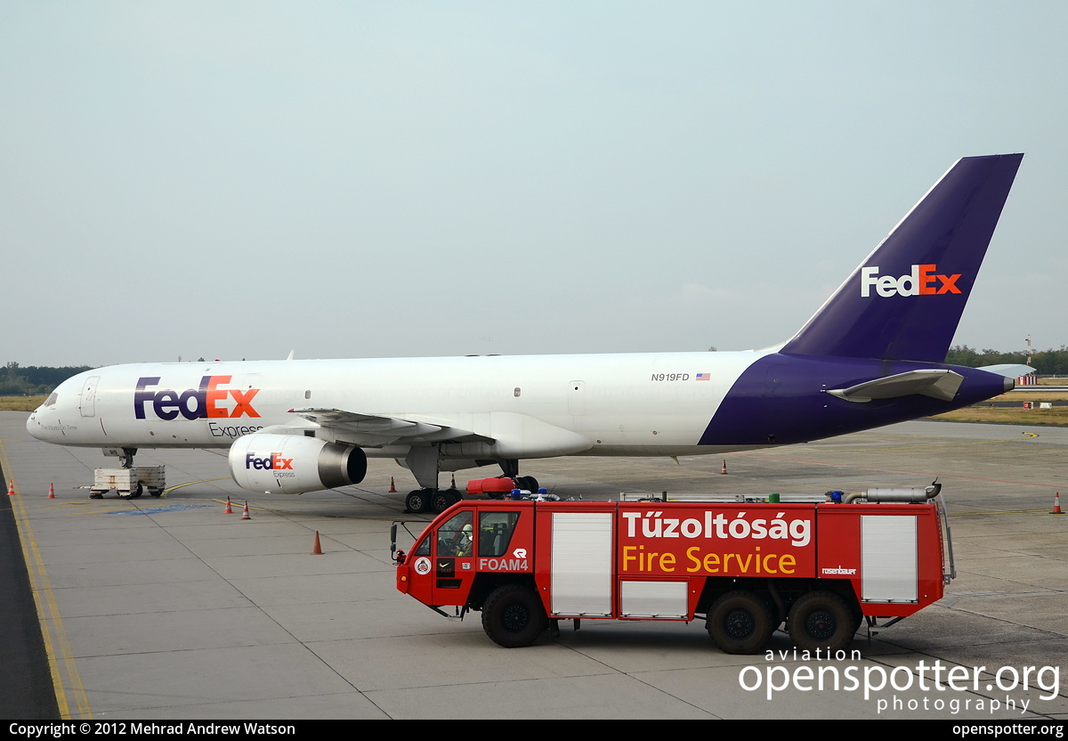 N919FD - Federal Express Boeing 757-23A(SF) at Budapest Ferihegy International Airport (BUD/LHBP) taken by Mehrad Andrew Watson | openspotter.org | ID: 4733