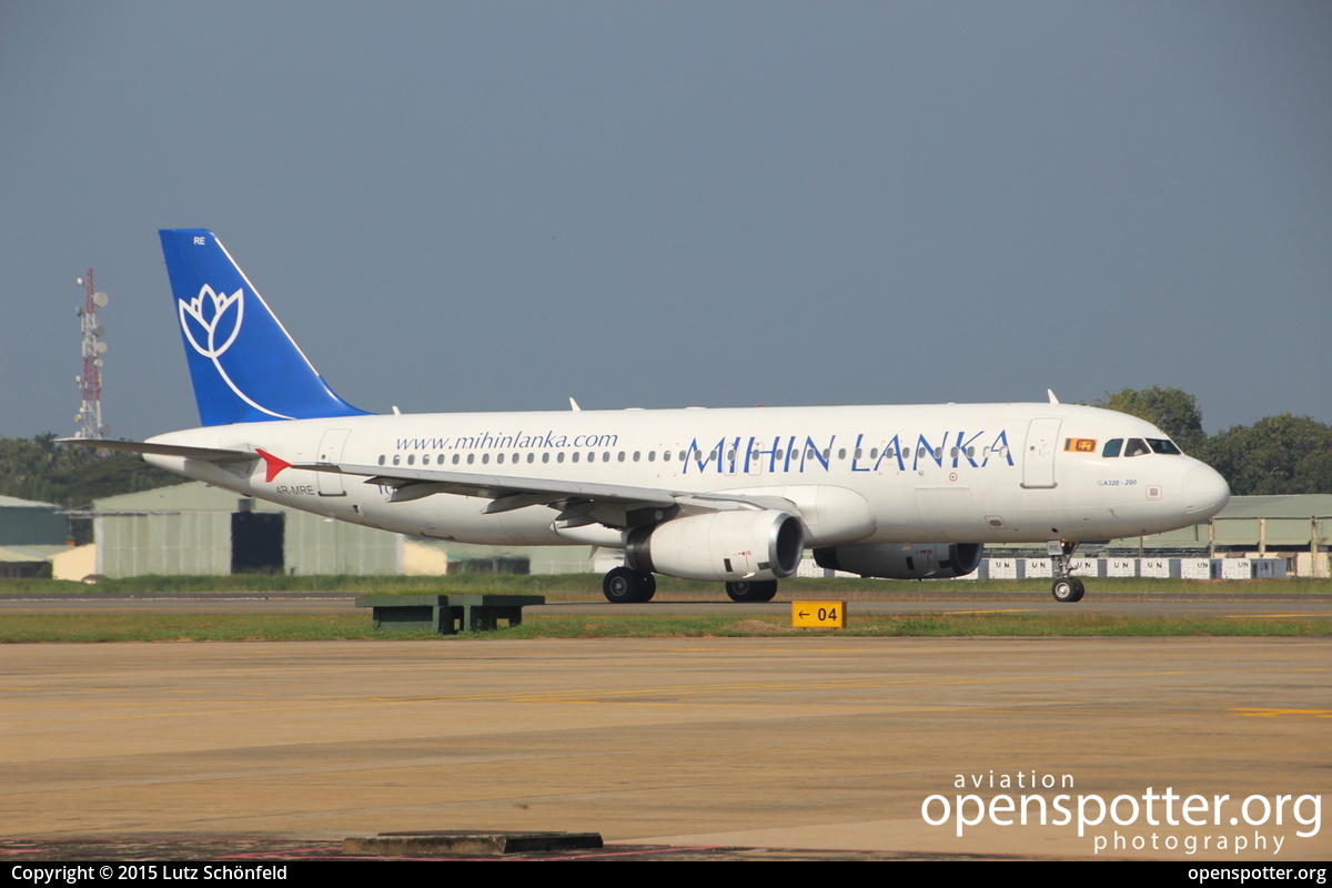 4R-MRE - Mihin Lanka Airbus A320-232 at Bandaranaike International Airport (CMB/VCBI) taken by Lutz Schönfeld | openspotter.org | ID: 20913