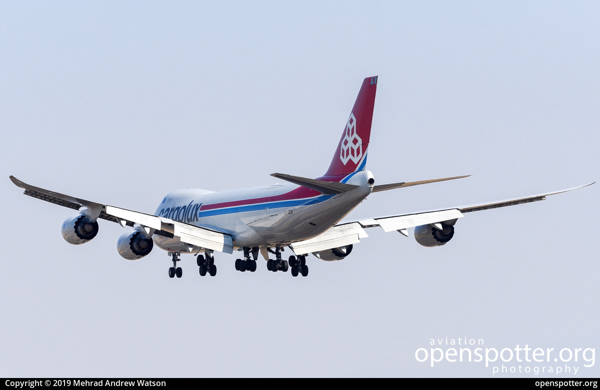 LX-VCH - Cargolux Airlines International Boeing 747-8R7F at Mexico City International Airport (MEX/MMMX) taken by Mehrad Andrew Watson | openspotter.org | ID: 74197