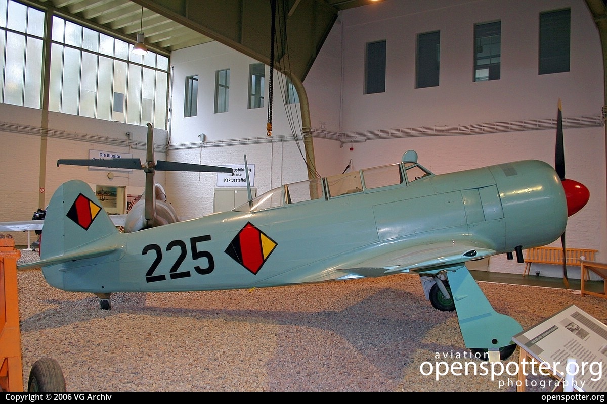 225 - Luftstreitkräfte der DDR (East German Air Force) Yakovlev Yak-11 at RAF Gatow (GWW/EDBG) taken by VG Archiv | openspotter.org | ID: 69412