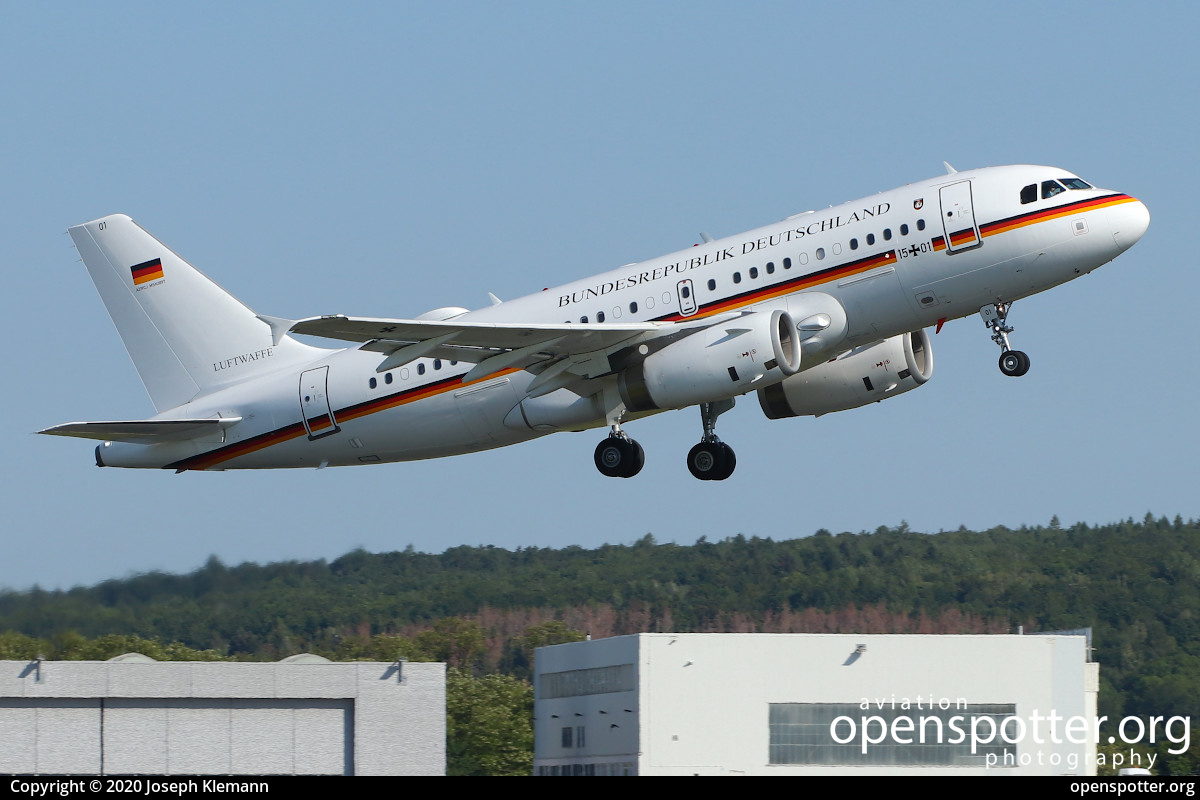 15+01 - Luftwaffe (German Air Force) Airbus A319-133(CJ) at Saarbrücken Airport (SCN/EDDR) taken by Joseph Klemann | openspotter.org | ID: 68633
