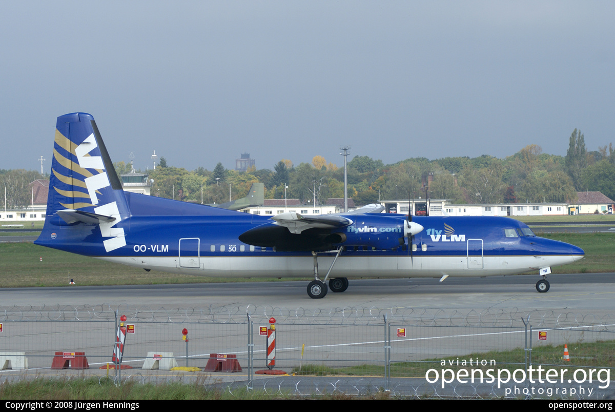 OO-VLM - VLM Airlines Fokker F50 at Berlin-Tegel Airport (TXL/EDDT) taken by Jürgen Hennings | openspotter.org | ID: 60866