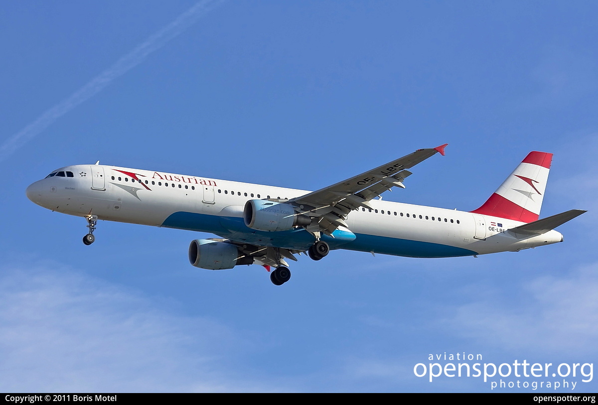 OE-LBE - Austrian Airlines Airbus A321-211 at Berlin-Tegel Airport (TXL/EDDT) taken by Boris Motel | openspotter.org | ID: 1521