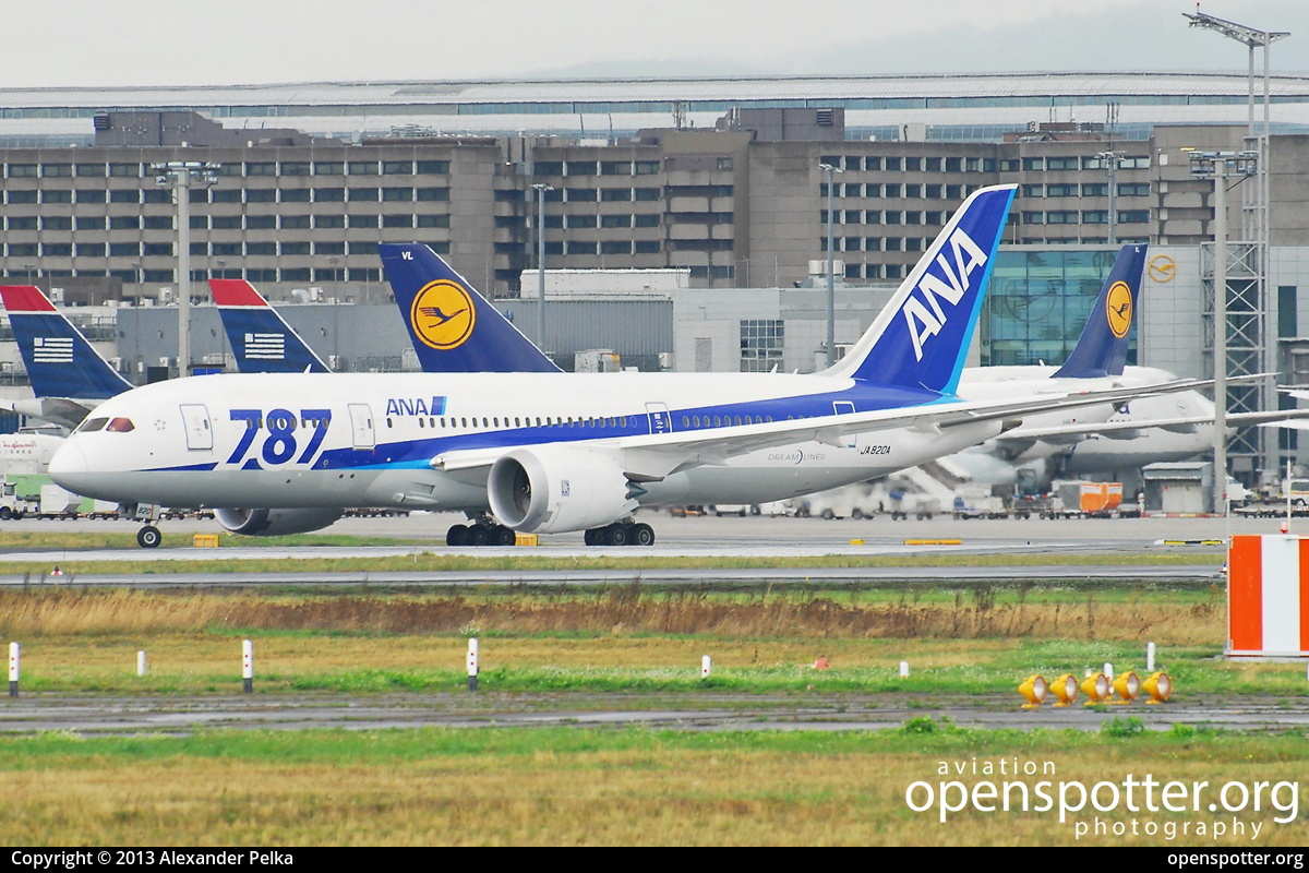 JA820A - All Nippon Airways Boeing 787-881 Dreamliner at Frankfurt International Airport (FRA/EDDF) taken by Alexander Pelka | openspotter.org | ID: 19245