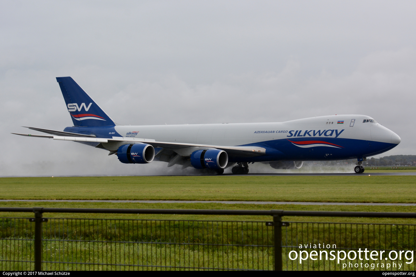 VQ-BVC - Silk Way Airlines Boeing 747-8F at Schiphol Airport (AMS/EHAM) taken by Michael Schütze | openspotter.org | ID: 46727