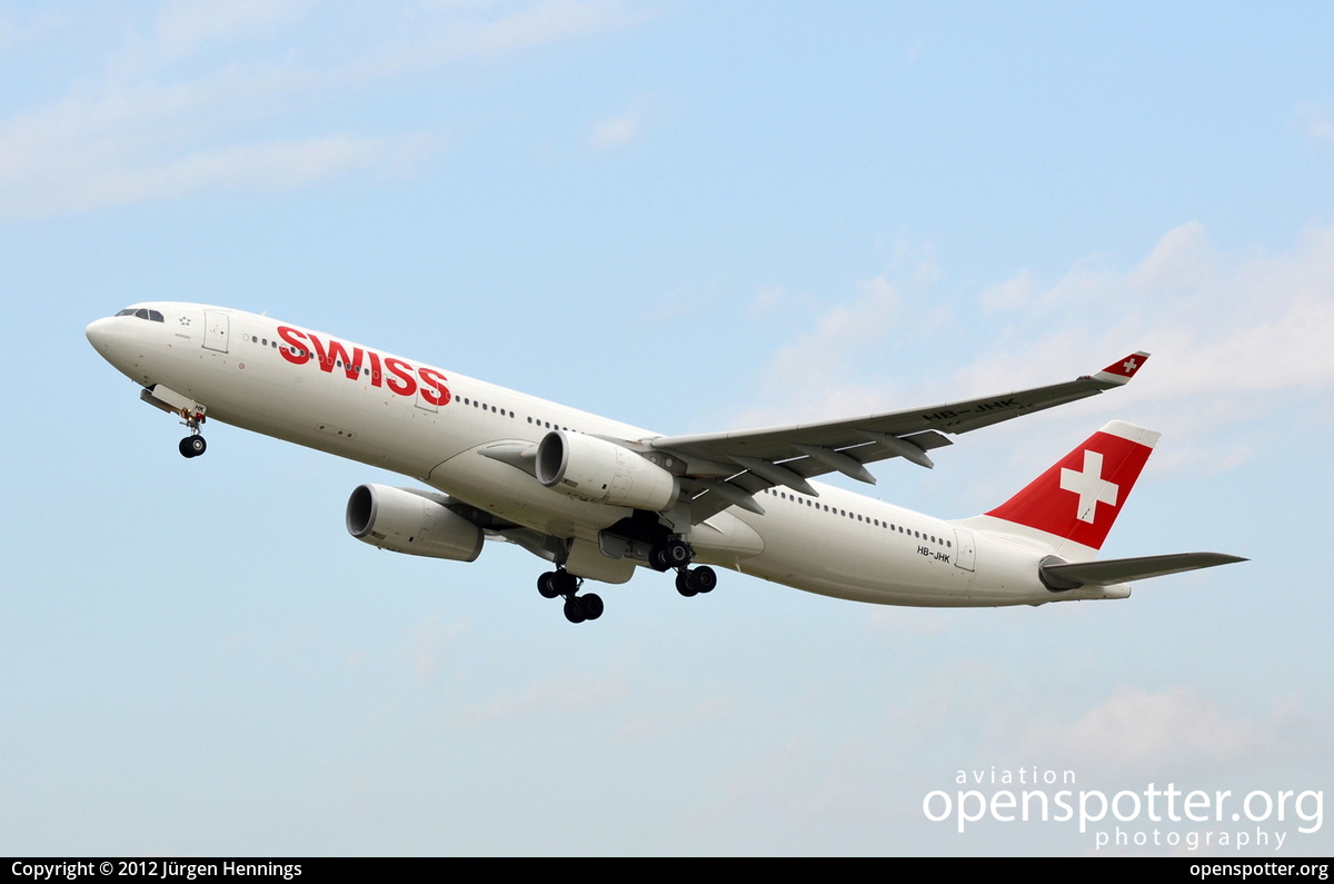HB-JHK - Swiss Airbus A330-343X at Zurich International Airport (ZRH/LSZH) taken by Jürgen Hennings | openspotter.org | ID: 32814