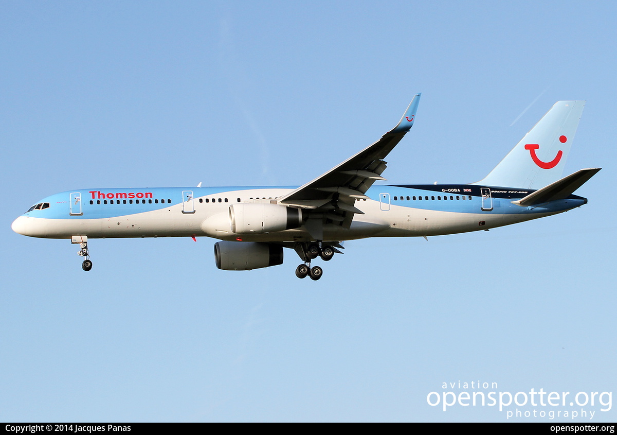 G-OOBA - Thomson Airways Boeing 757-28A(WL) at Toulouse Blagnac International Airport (TLS/LFBO) taken by Jacques Panas | openspotter.org | ID: 13999