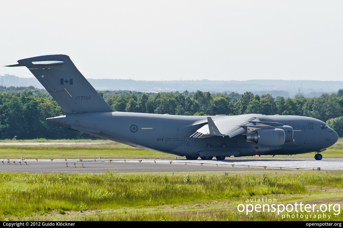 177702 - Royal Canadian Air Force Boeing CC-177 Globemaster III (C-17A) at Cologne Bonn Airport (Köln/Bonn - Konrad Adenauer) (CGN/EDDK) taken by Guido Klöckner | openspotter.org | ID: 3982