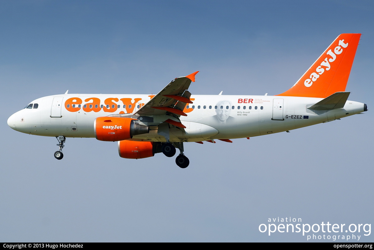 G-EZEZ - easyJet Airbus A319-111 at Zurich International Airport (ZRH/LSZH) taken by Hugo Hochedez | openspotter.org | ID: 8110