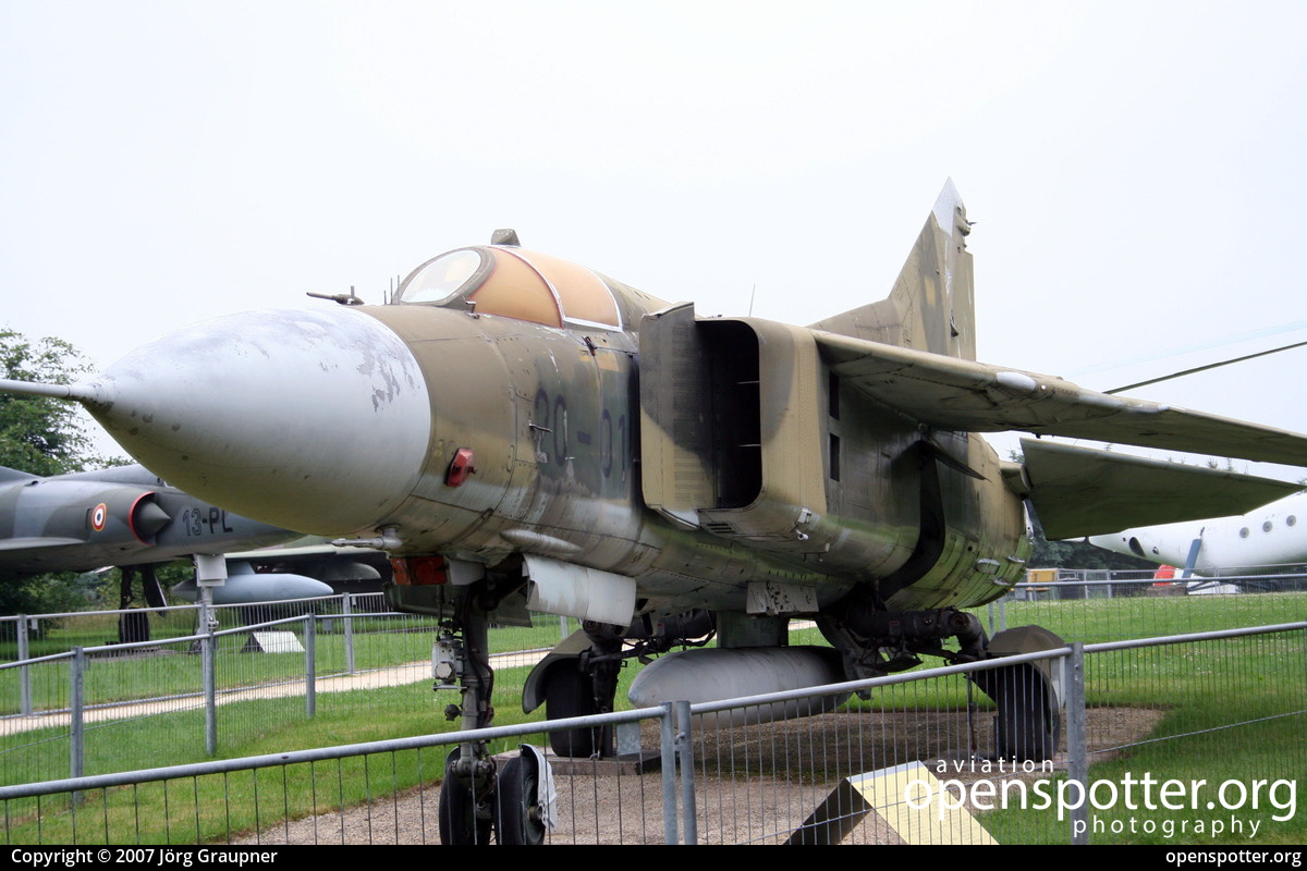 20+01 - German Air Force (Luftwaffe) Mikoyan-Gurevich MiG-23MF Flogger-B at off airport taken by Jörg Graupner | openspotter.org | ID: 37362