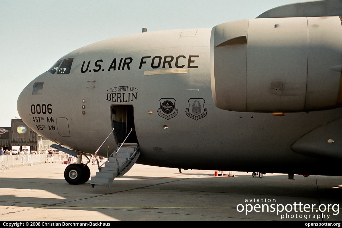 96-0006 - US Airforce (USAF) Boeing C-17A Globemaster III at Berlin-Schönefeld International Airport (SXF/EDDB) taken by Christian Borchmann-Backhaus | openspotter.org | ID: 2776