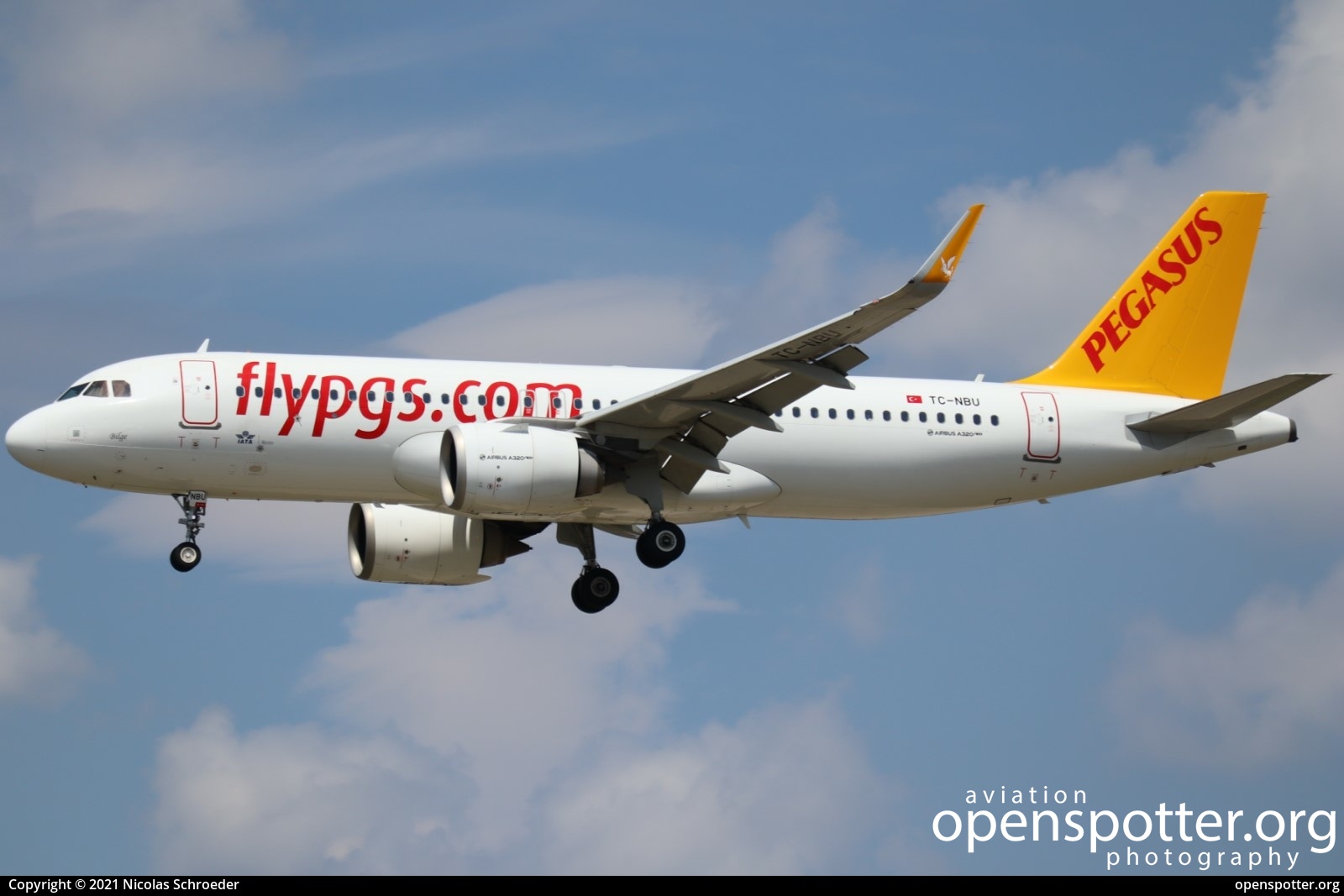 TC-NBU - Pegasus Airbus A320-251N(WL) at Frankfurt International Airport (FRA/EDDF) taken by Nicolas Schroeder | openspotter.org | ID: 73527