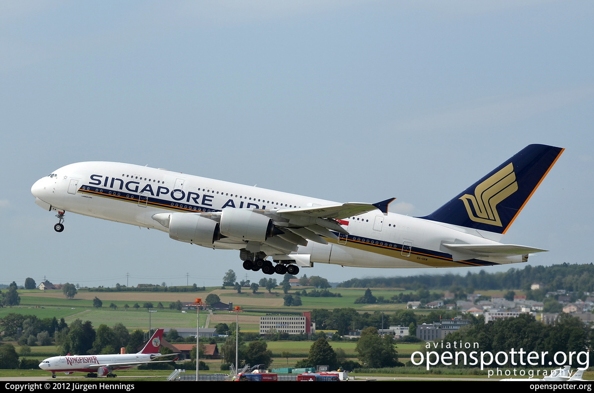 9V-SKM - Singapore Airlines Airbus A380-841 at Zurich International Airport (ZRH/LSZH) taken by Jürgen Hennings | openspotter.org | ID: 32907