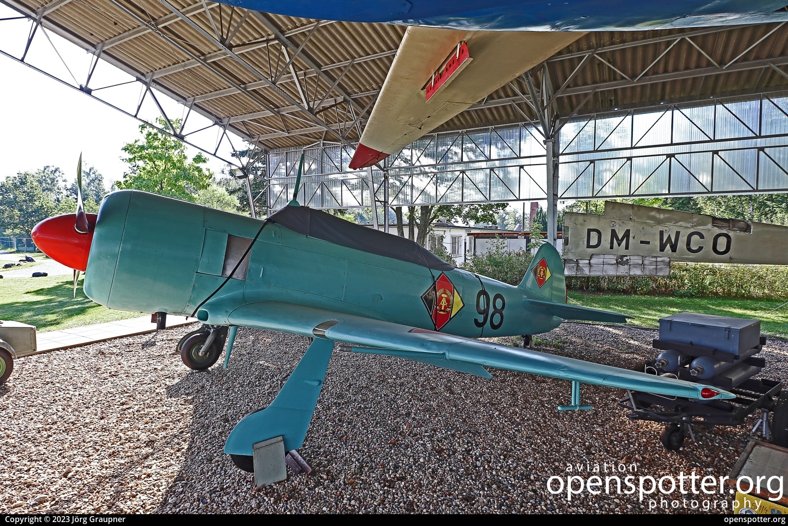 98 - Luftstreitkräfte der DDR (East German Air Force) Yakovlev Yak-11 Moose at Cottbus-Drewitz Airport (CBU/EDCD) taken by Jörg Graupner | openspotter.org | ID: 88447