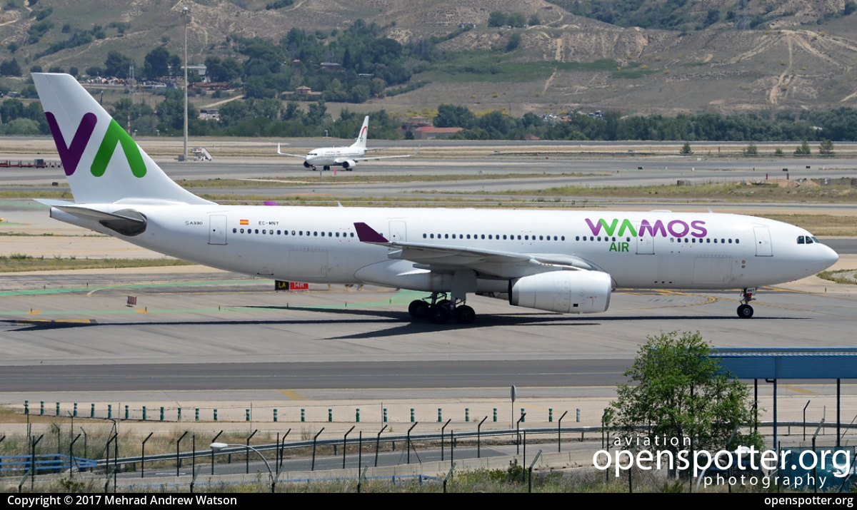 EC-MNY - Wamos Air Airbus A330-243 at Barajas International Airport (MAD/LEMD) taken by Mehrad Andrew Watson | openspotter.org | ID: 42903