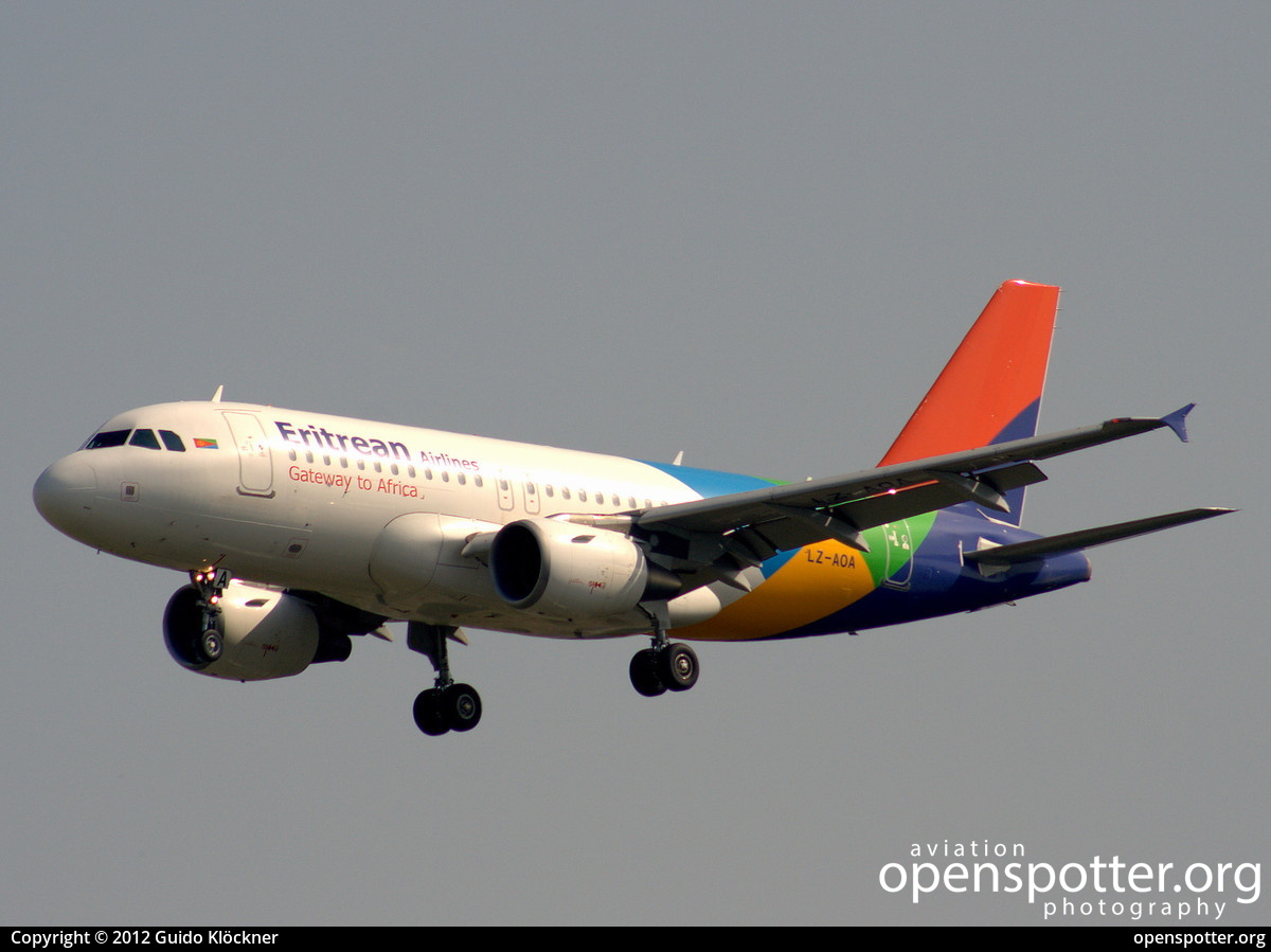 LZ-AOA - Eritrean Airlines Airbus A319-112 at Frankfurt International Airport (FRA/EDDF) taken by Guido Klöckner | openspotter.org | ID: 3372