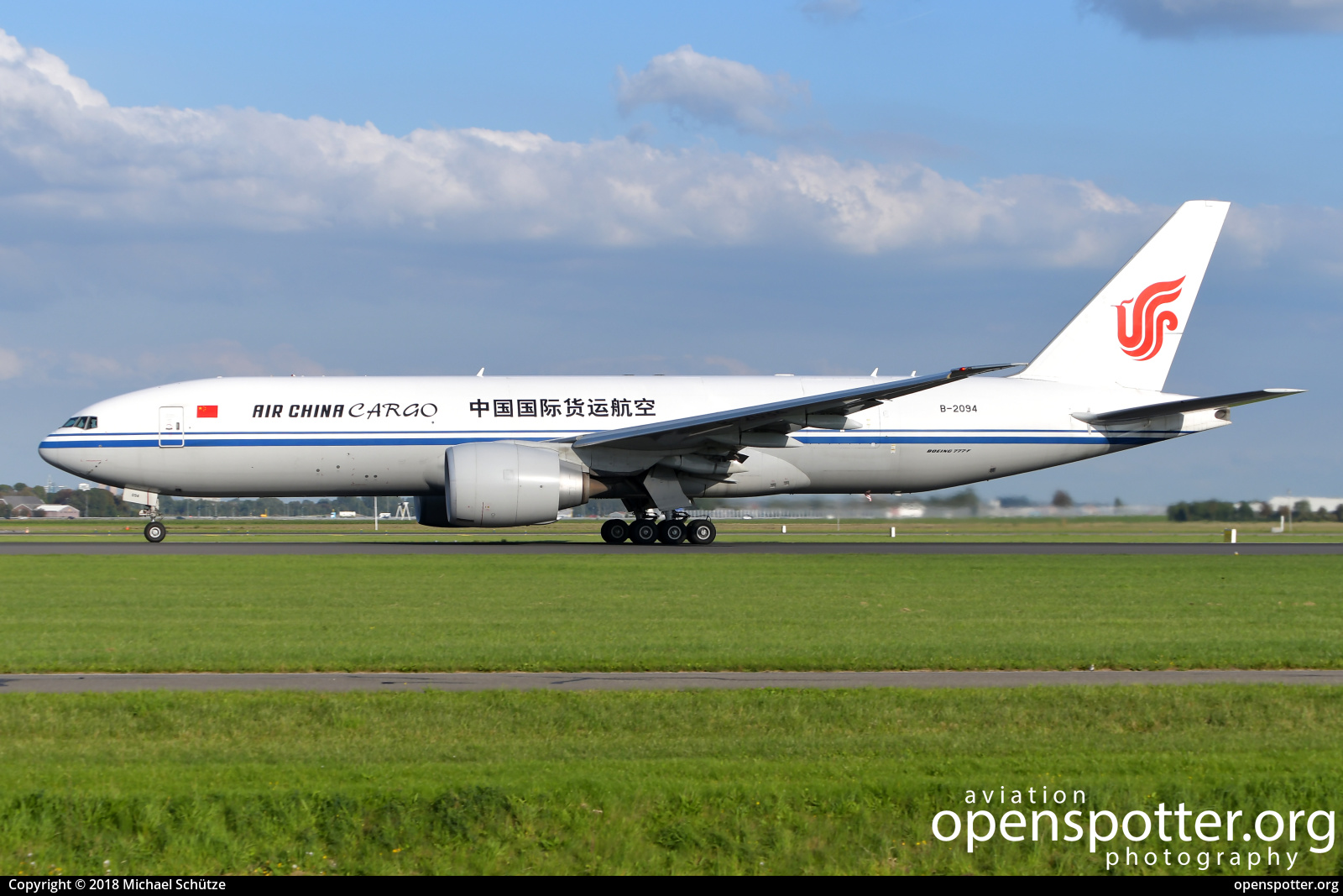 B-2094 - Air China Cargo Boeing 777-FHT at Schiphol Airport (AMS/EHAM) taken by Michael Schütze | openspotter.org | ID: 56617