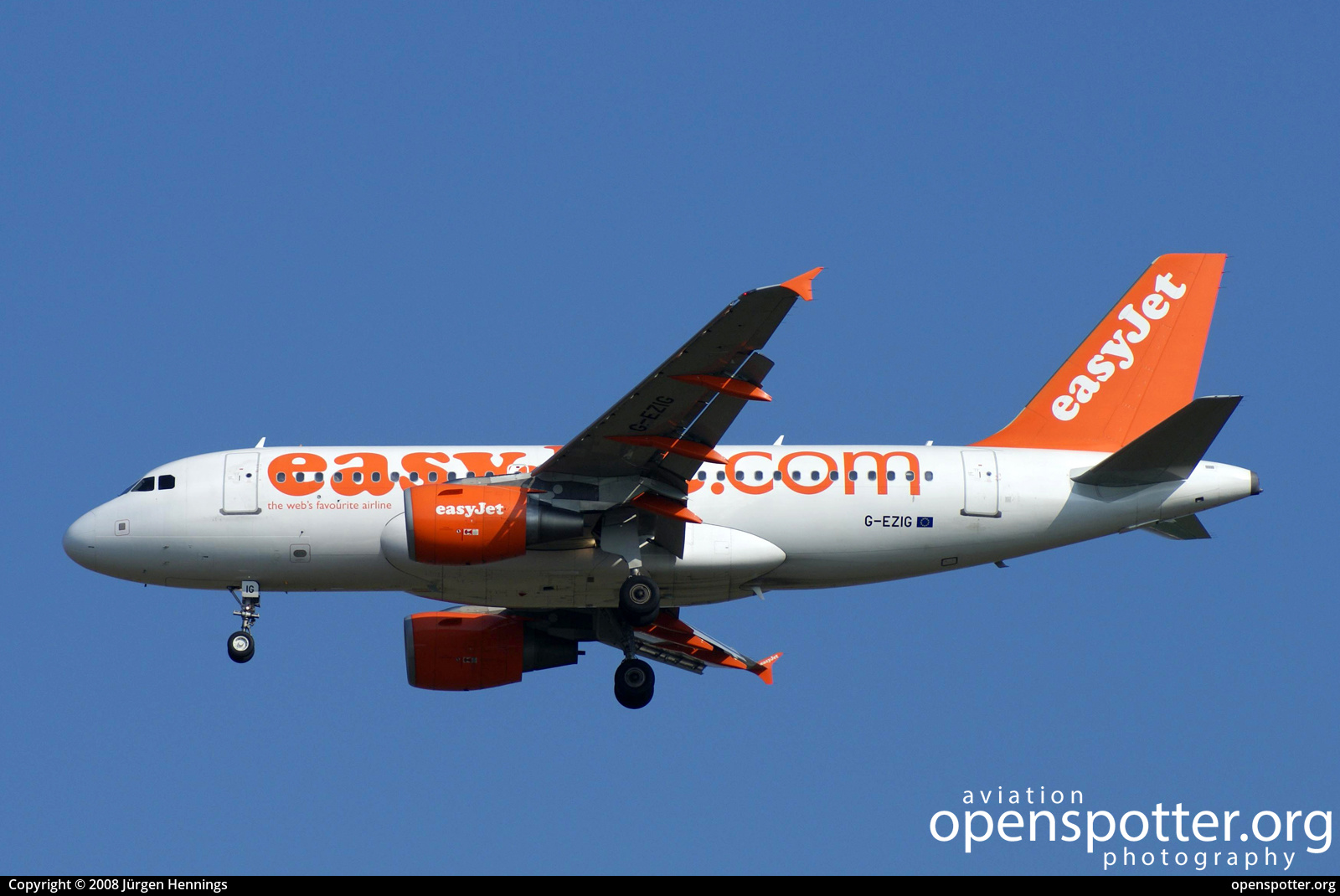 G-EZIG - easyJet Airbus A319-111 at Berlin-Schönefeld International Airport (SXF/EDDB) taken by Jürgen Hennings | openspotter.org | ID: 55587