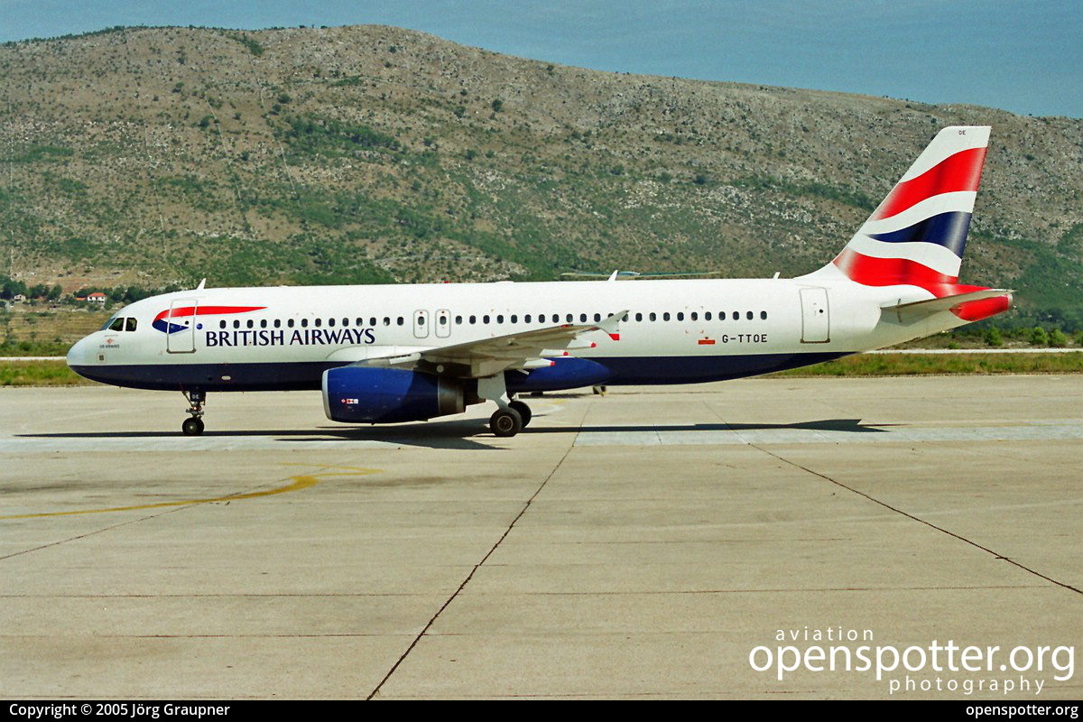 G-TTOE - British Airways Airbus A320-232 at Dubrovnik Airport (DBV/LDDU) taken by Jörg Graupner | openspotter.org | ID: 7731