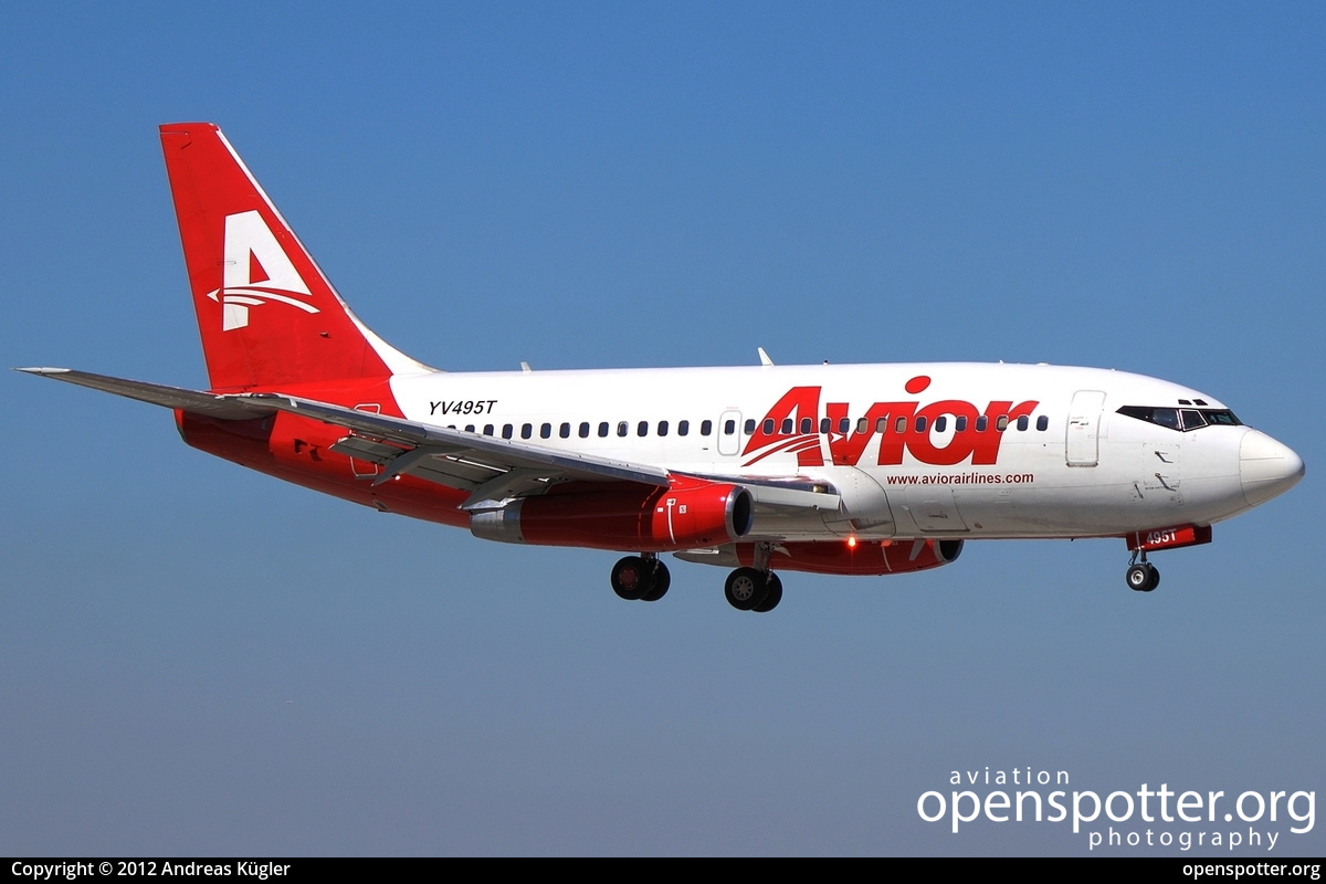 YV495T - Avior Airlines Boeing 737-2Y5(A) at Miami International Airport (MIA/KMIA) taken by Andreas Kügler | openspotter.org | ID: 4880