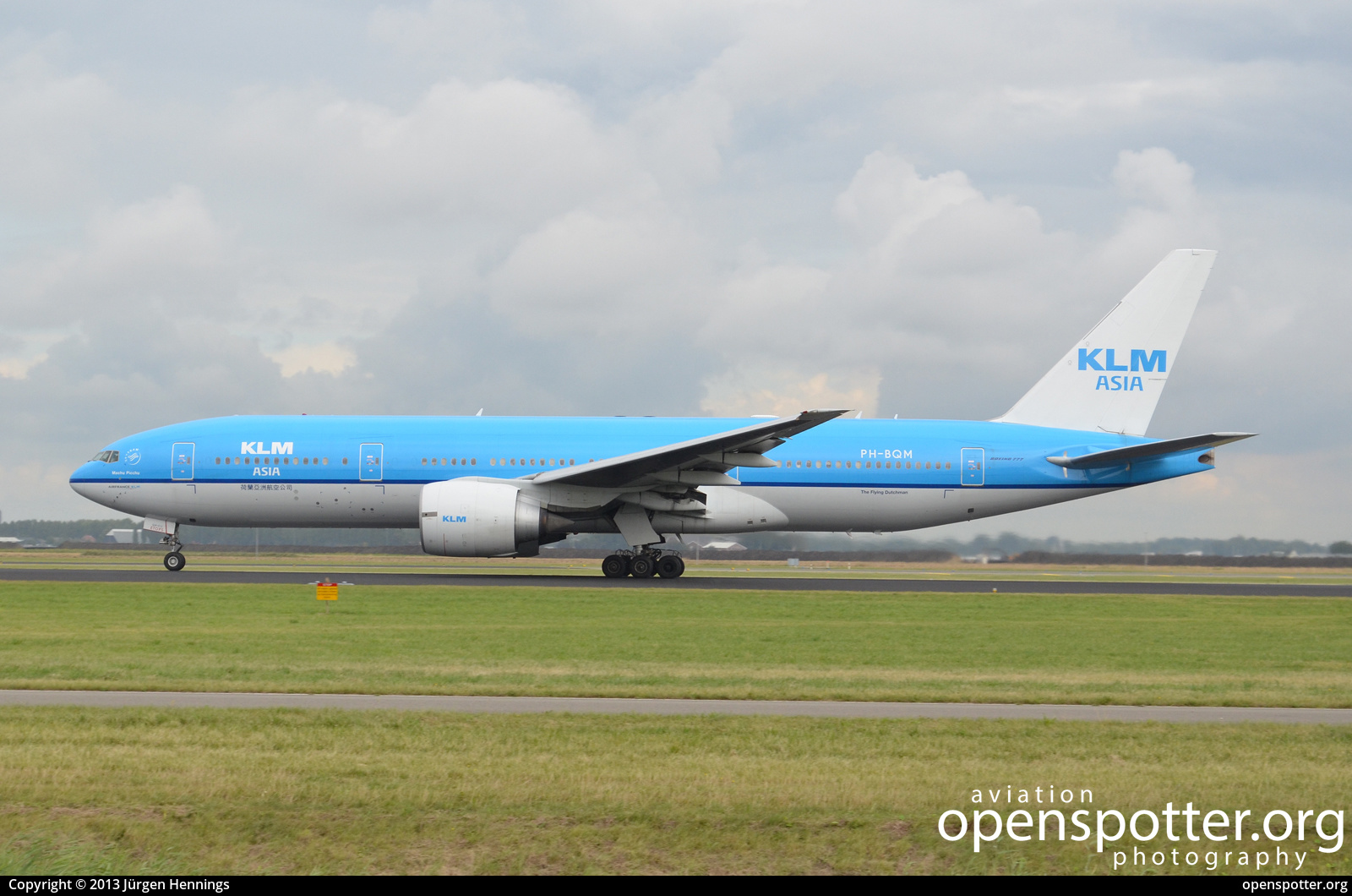 PH-BQM - KLM Royal Dutch Airlines Boeing 777-206(ER) at Schiphol Airport (AMS/EHAM) taken by Jürgen Hennings | openspotter.org | ID: 45081