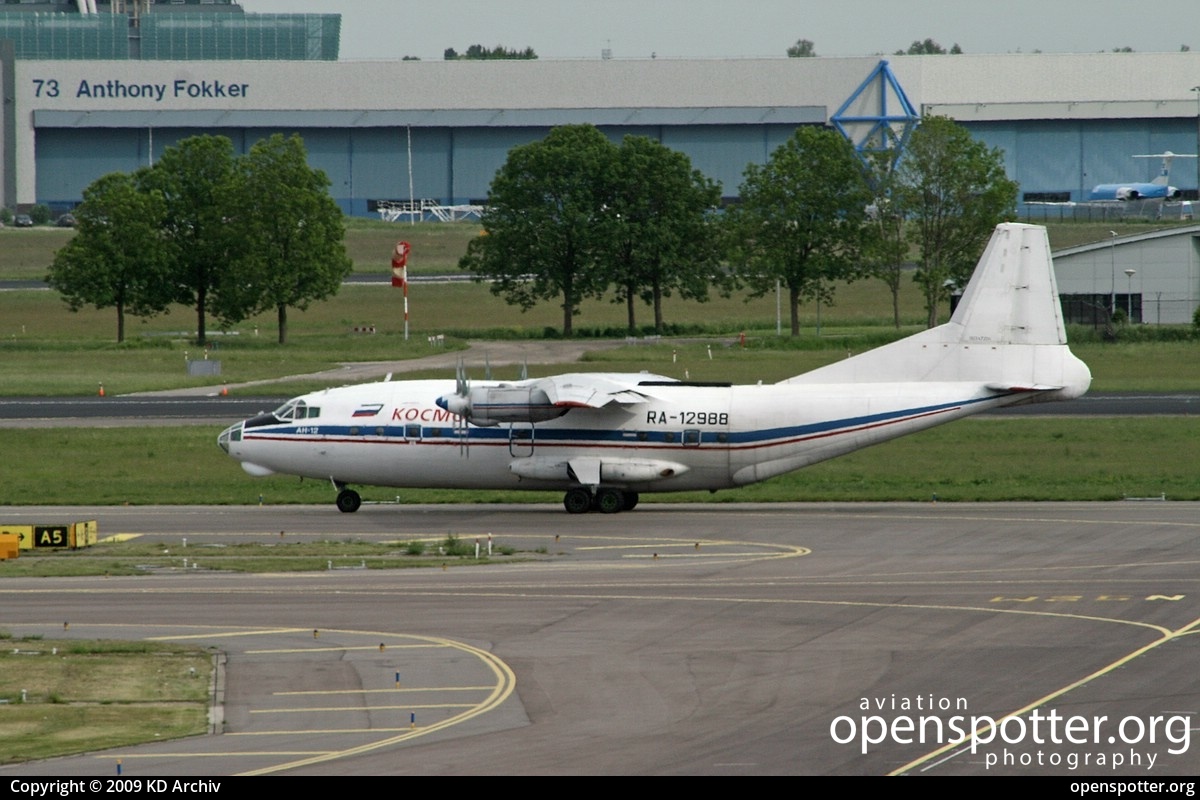 RA-12988 - Kosmos Antonov An-12BK at Schiphol Airport (AMS/EHAM) taken by KD Archiv | openspotter.org | ID: 63754