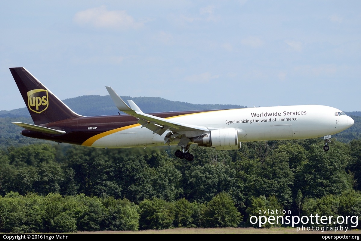 N305UP - United Parcel Service Boeing 767-34AF(ER) at Cologne Bonn Airport (Köln/Bonn - Konrad Adenauer) (CGN/EDDK) taken by Ingo Mahn | openspotter.org | ID: 40246