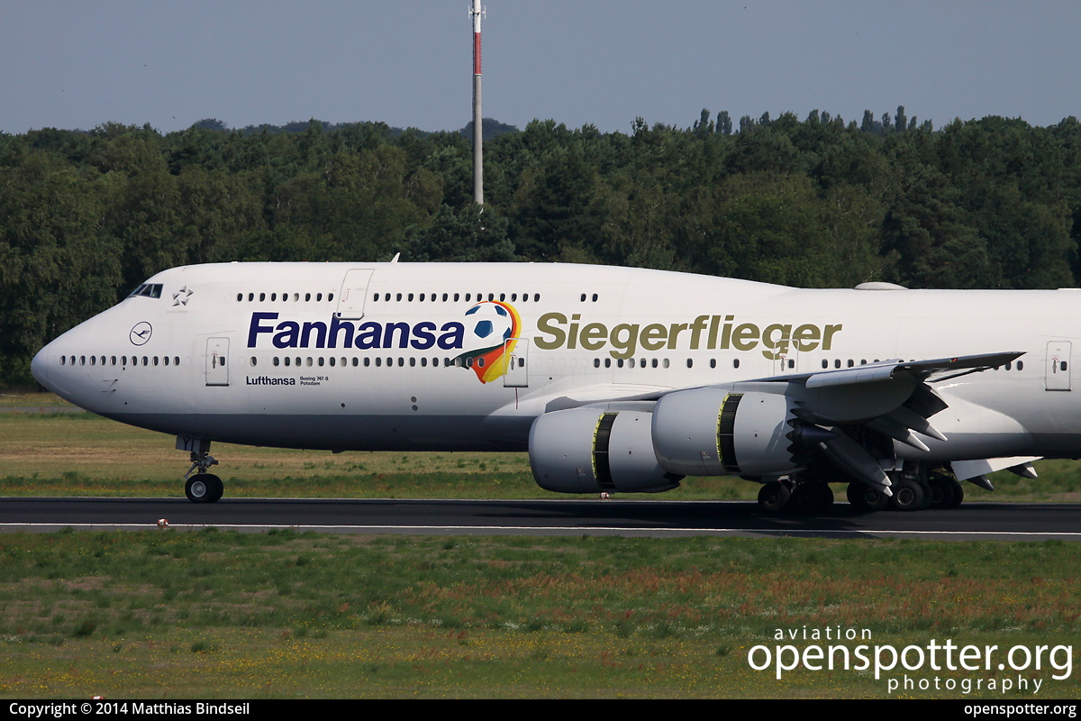 D-ABYI - Lufthansa Boeing 747-830 at Berlin-Tegel Airport (TXL/EDDT) taken by Matthias Bindseil | openspotter.org | ID: 17281