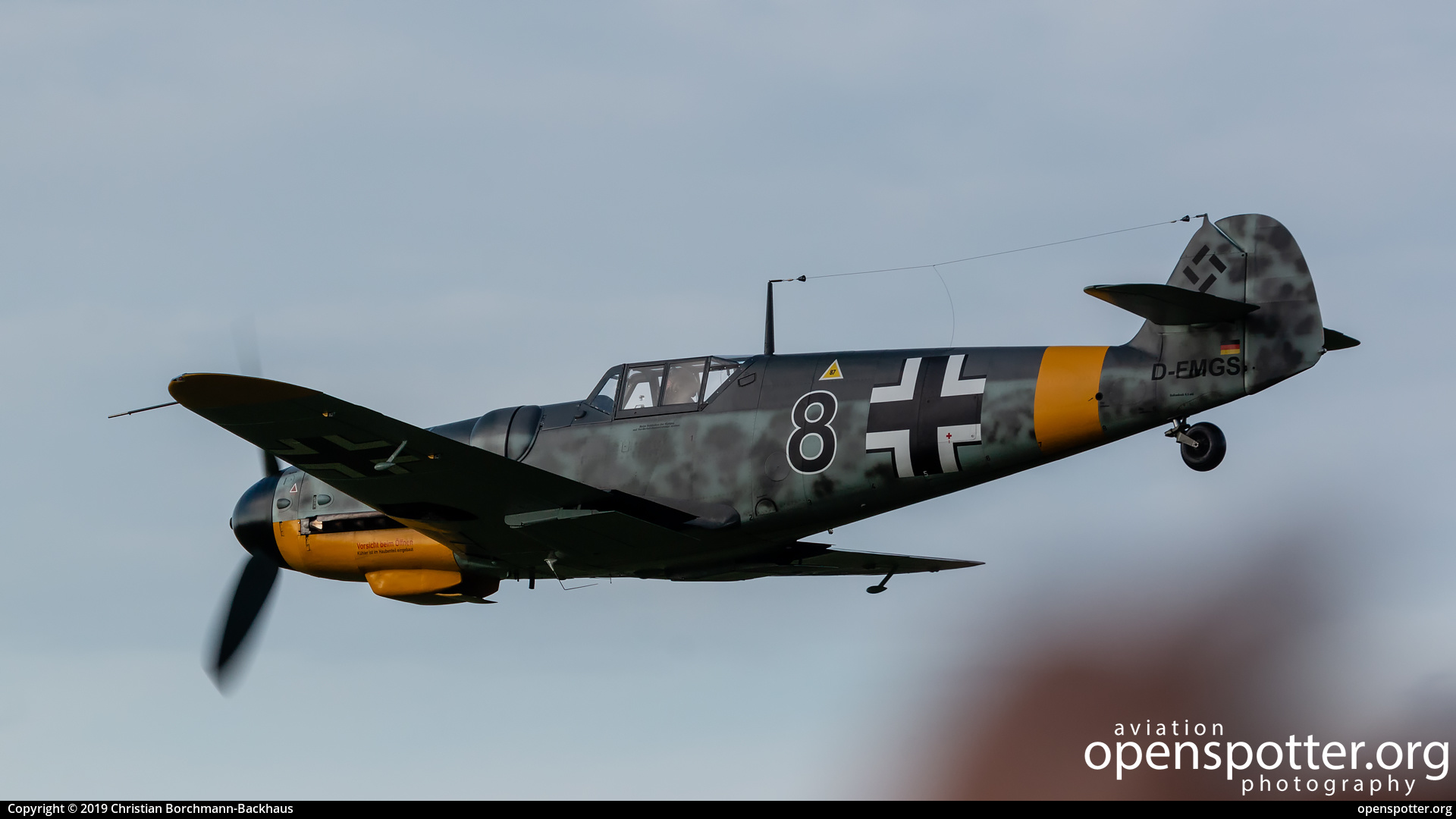 D-FMGS - Private / Untitled Messerschmitt Bf-109 G6 at Heringsdorf Airport (HDF/EDAH) taken by Christian Borchmann-Backhaus | openspotter.org | ID: 65880