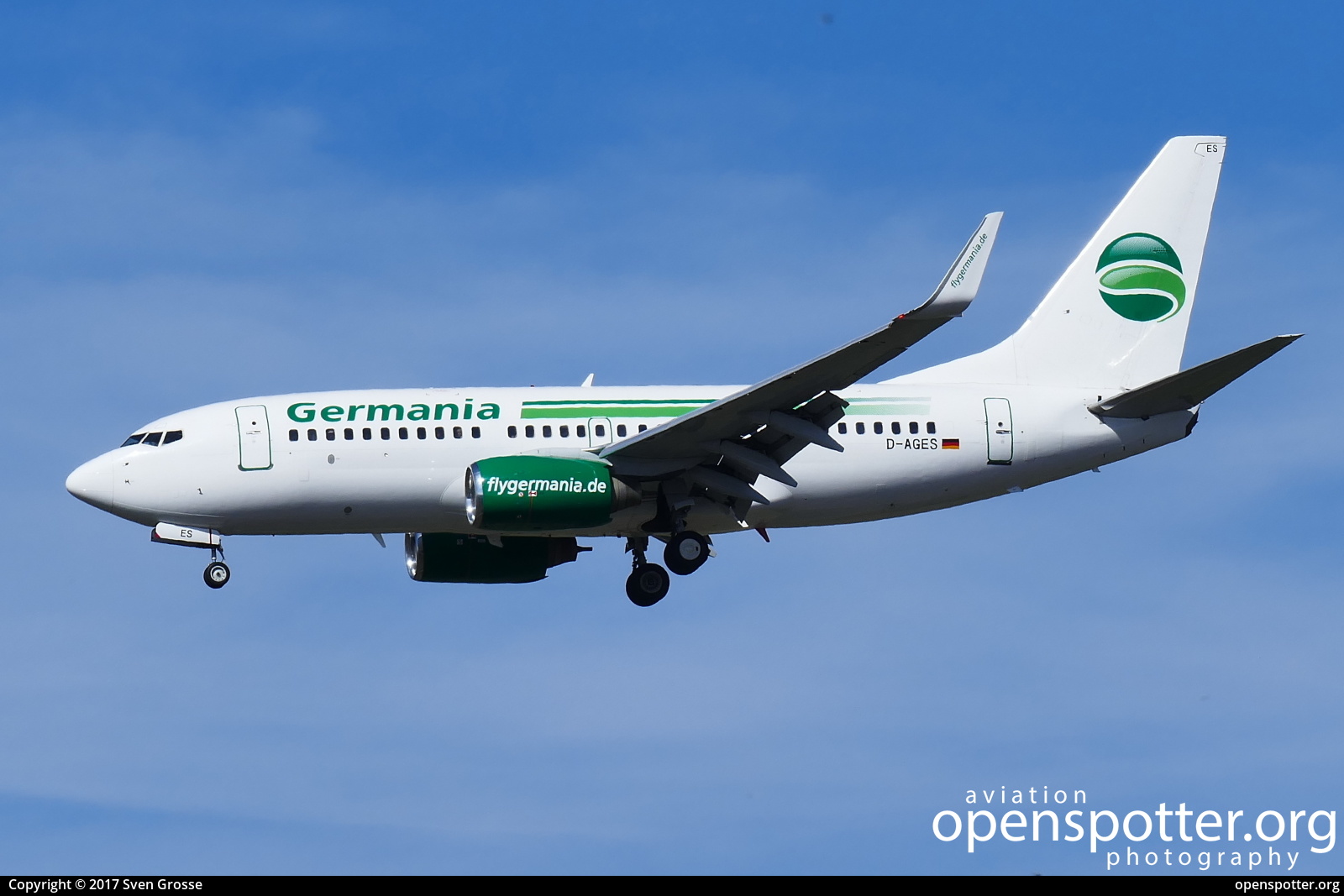 D-AGES - Germania Boeing 737-75B(WL) at Berlin-Tegel Airport (TXL/EDDT) taken by Sven Grosse | openspotter.org | ID: 45650