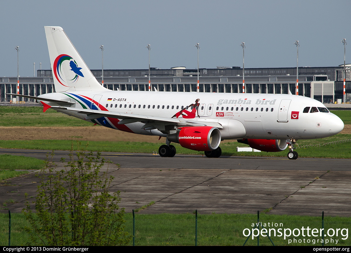 D-ASTA - Gambia Bird Airbus A319-112 at Berlin-Schönefeld International Airport (SXF/EDDB) taken by Dominic Grünberger | openspotter.org | ID: 7518