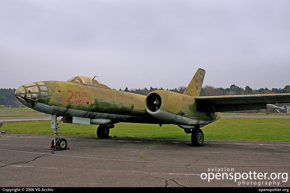 208 - Luftstreitkräfte der DDR (East German Air Force) Ilyushin Il-28 at RAF Gatow (GWW/EDBG) taken by VG Archiv | openspotter.org | ID: 69487
