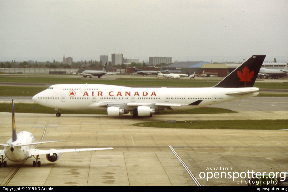 C-GAGM - Air Canada Boeing 747-433(M) at London Heathrow Airport (LHR/EGLL) taken by KD Archiv | openspotter.org | ID: 60891