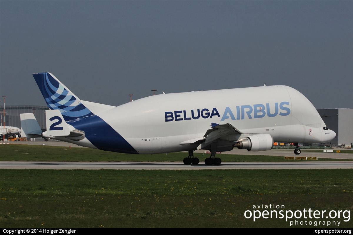 F-GSTB - Airbus Transport International Airbus A300-608ST Beluga (F) at Hamburg Finkenwerder Airport (XFW/EDHI) taken by Holger Zengler | openspotter.org | ID: 16022