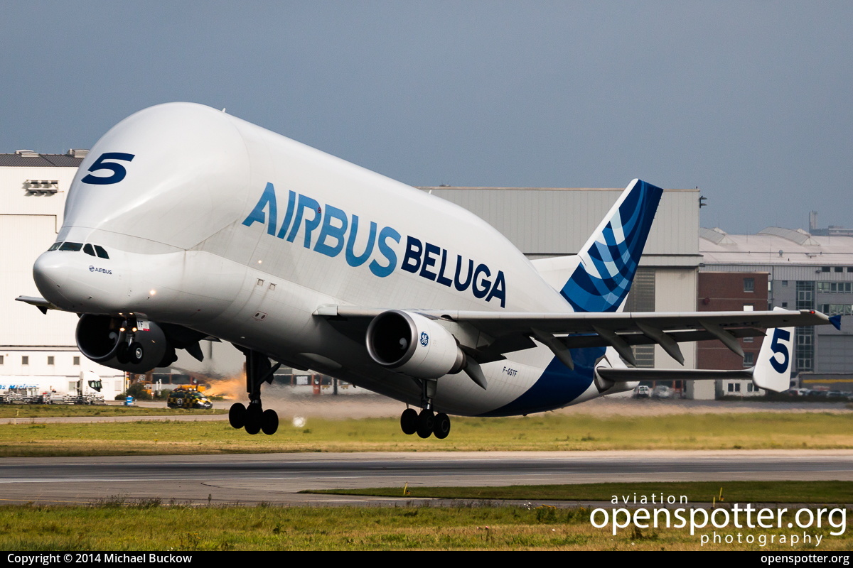 F-GSTF - Airbus Transport International Airbus A300-608ST Beluga (F) at Hamburg Finkenwerder Airport (XFW/EDHI) taken by Michael Buckow | openspotter.org | ID: 25289